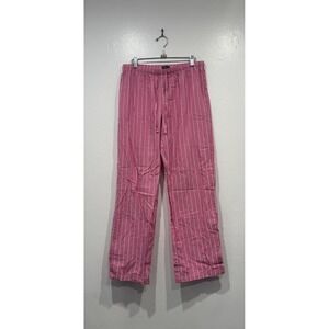 Gap Body PJ Poplin Pants Womens Size Medium Pink Striped Cotton Preppy Coastal
